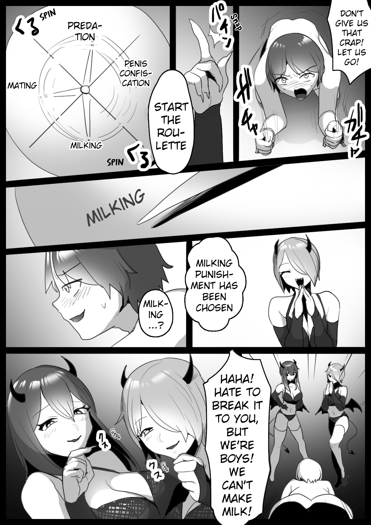 Hentai Manga Comic-Sakubatsu ~Turned into Livestock and Getting our Penises Milked by Succubus Sisters~-Read-3